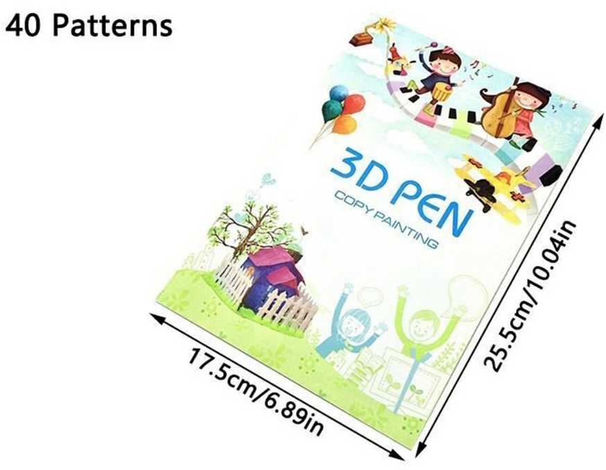 iLike S6 Zīmējumu grāmata priekš 3D drukas pildspalvas figūru veidošanai un apmācībām 40 figūras
