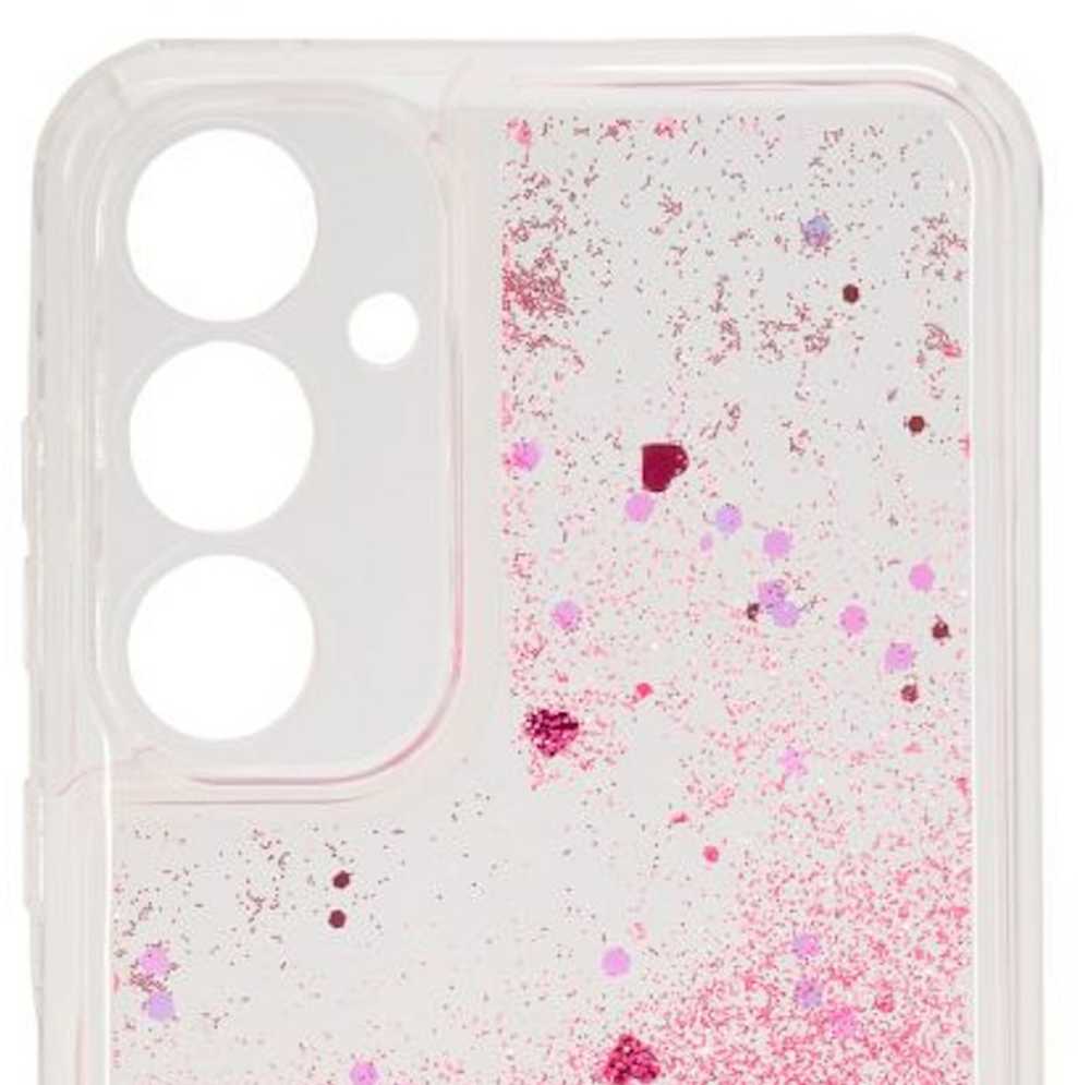 iLike Dėklas na telefon Tylny pokrowiec Samsung Galaxy A55 Silikoninis dėklas Vanduo Glitter Rožinė ILISAMA55WGP