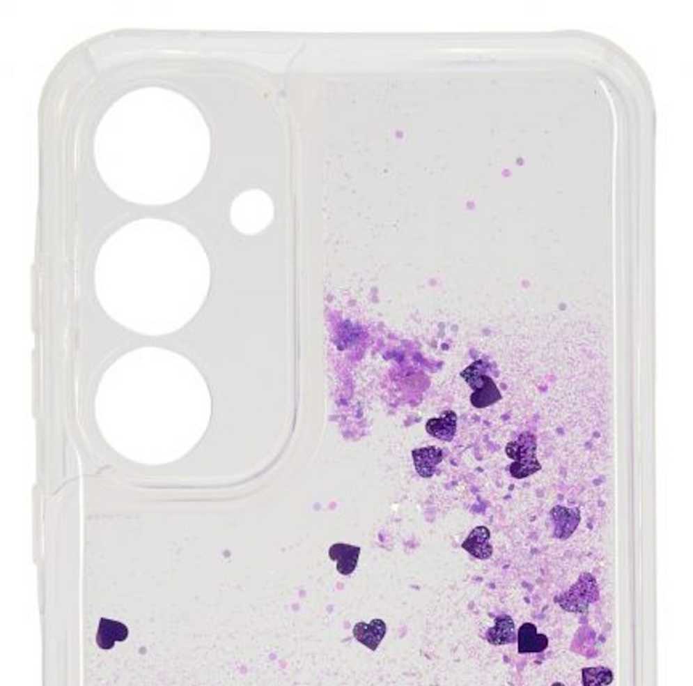 iLike Tylny pokrowiec Samsung Galaxy A35 Silikoninis dėklas Vanduo Glitter Violetinė ILISAMA35WGPU