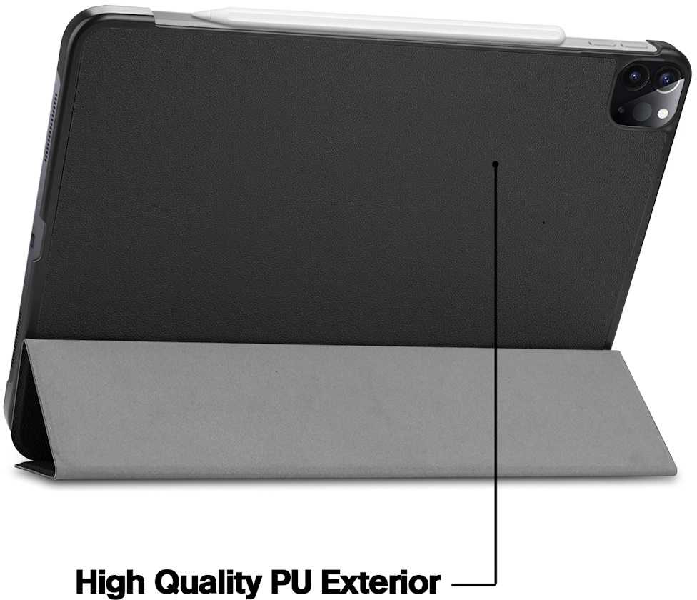 iLike Tri-Fold Plāns Eko-Ādas Statīva Maks Galaxy Tab S9 Ultra 14.6'' X910 / X916B / X918N (2023) Melns
