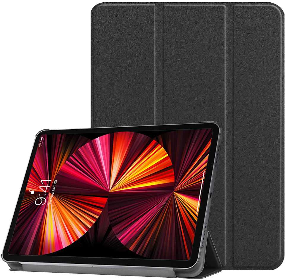 iLike Tri-Fold Plāns Eko-Ādas Statīva Maks Galaxy Tab S9 Ultra 14.6'' X910 / X916B / X918N (2023) Melns