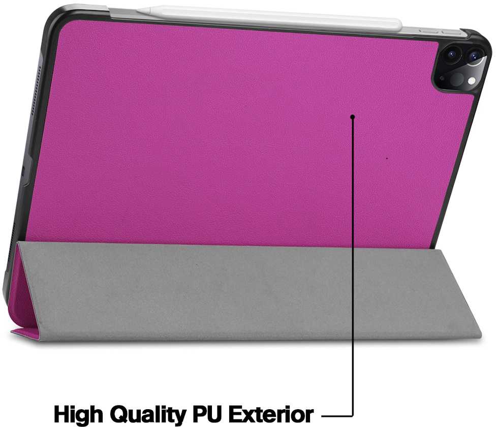 Dėklas na tablet iLike Galaxy Tab S9 Ultra 14.6 Tri-Fold Eco* Leather Stand Case Violetinė