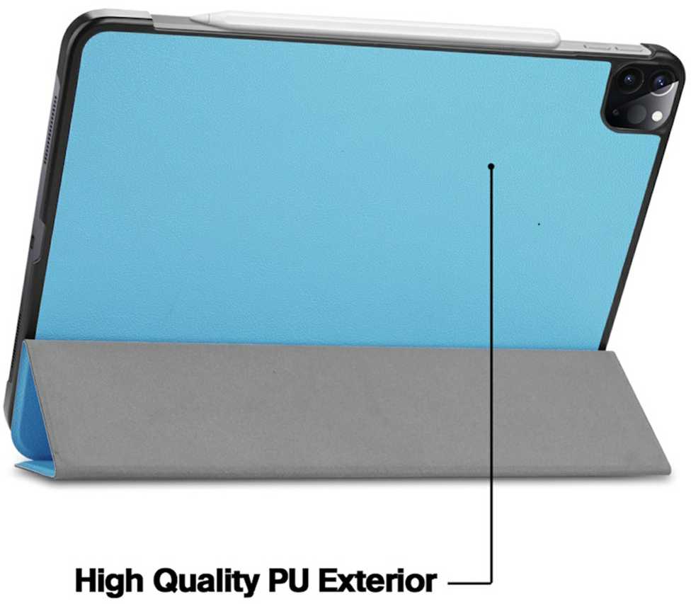 Dėklas na tablet iLike Galaxy Tab S9 Plus 12.4 Tri-Fold Eco-Leather* Stand Case Sky Mėlyna