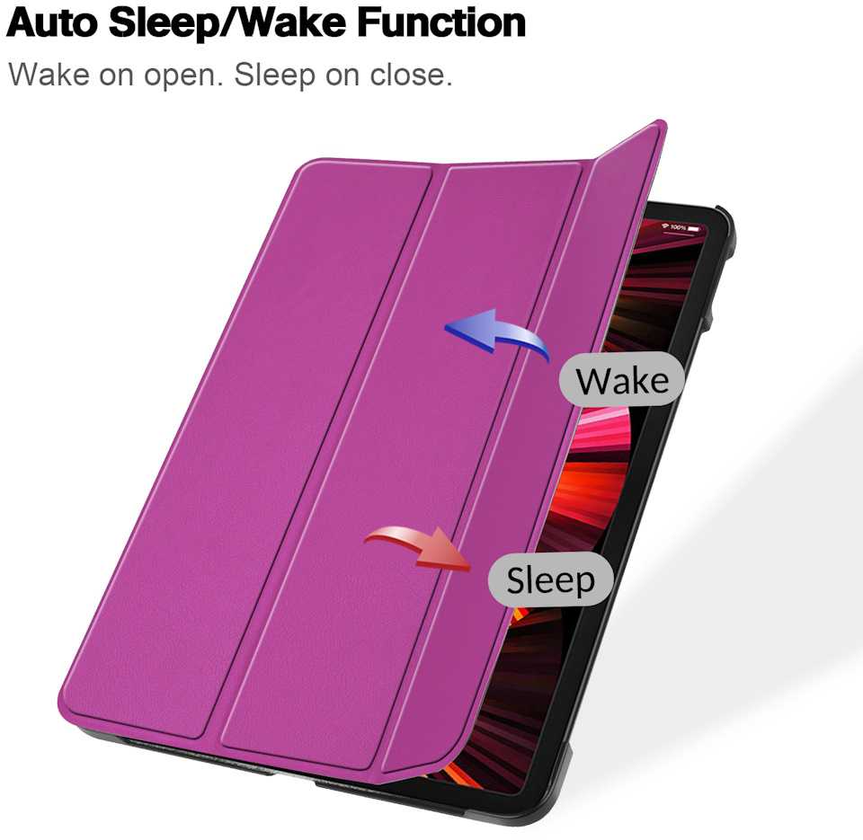 Dėklas na tablet iLike iLike Galaxy Tab A9 8.7 X110 Tri-Fold Eco-Leather Stand Case Violetinė