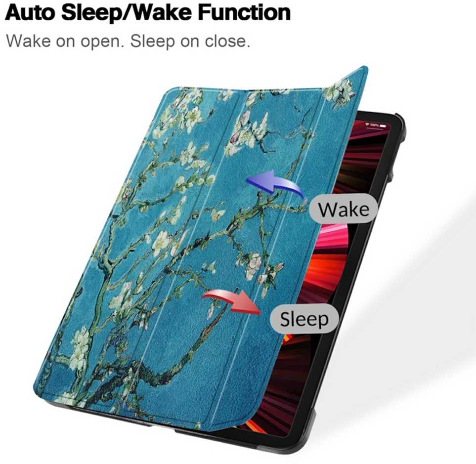 Planšetinio kompiuterio ekranas su šviečiančiu ekranu „iLike Redmi Pad 5 11 / Pad 5 Pro 11“ sulankstomas ekologiškos odos* dėklas „Sakura“ ILK-TRC-X5-SA