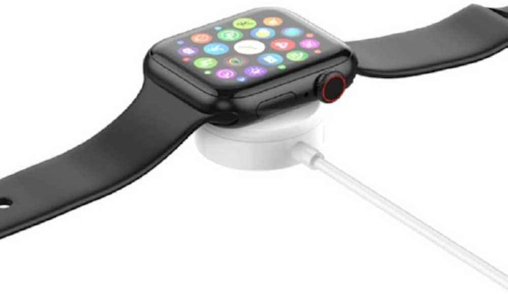 „iWear“ įkrovimo įrenginys CH3 universalus USB 1 m maitinimo laidas išmaniajam laikrodžiui, 3,5 W belaidis įkrovimo kilimėlis Baltas IW-WT-СH3