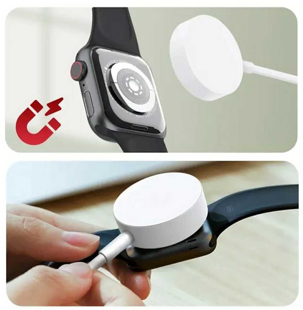 „iWear“ įkrovimo įrenginys CH3 universalus USB 1 m maitinimo laidas išmaniajam laikrodžiui, 3,5 W belaidis įkrovimo kilimėlis Baltas IW-WT-СH3