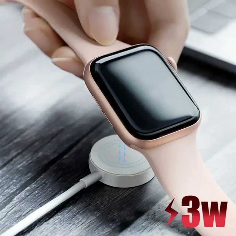 „iWear“ įkrovimo įrenginys CH3 universalus USB 1 m maitinimo laidas išmaniajam laikrodžiui, 3,5 W belaidis įkrovimo kilimėlis Baltas IW-WT-СH3