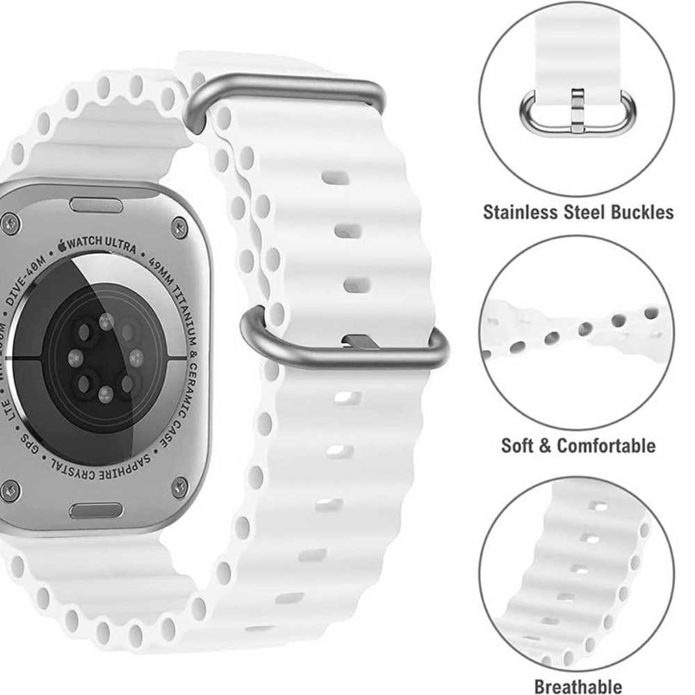 iWear Dirželis S1 Griovuotas Minkštas Siliconinis 20mm Dirželis Apple Watch 49mm / 45mm / 44mm / 42mm Oranžinis IW-S1-OR