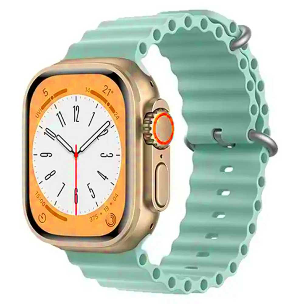 „iWear Siksniņa“ „iWear S1“ griovelių minkštas silikoninis 20 mm dirželis, skirtas „Apple Watch 49mm / 45mm / 44mm / 42mm Light Žalias IW-S1-LG