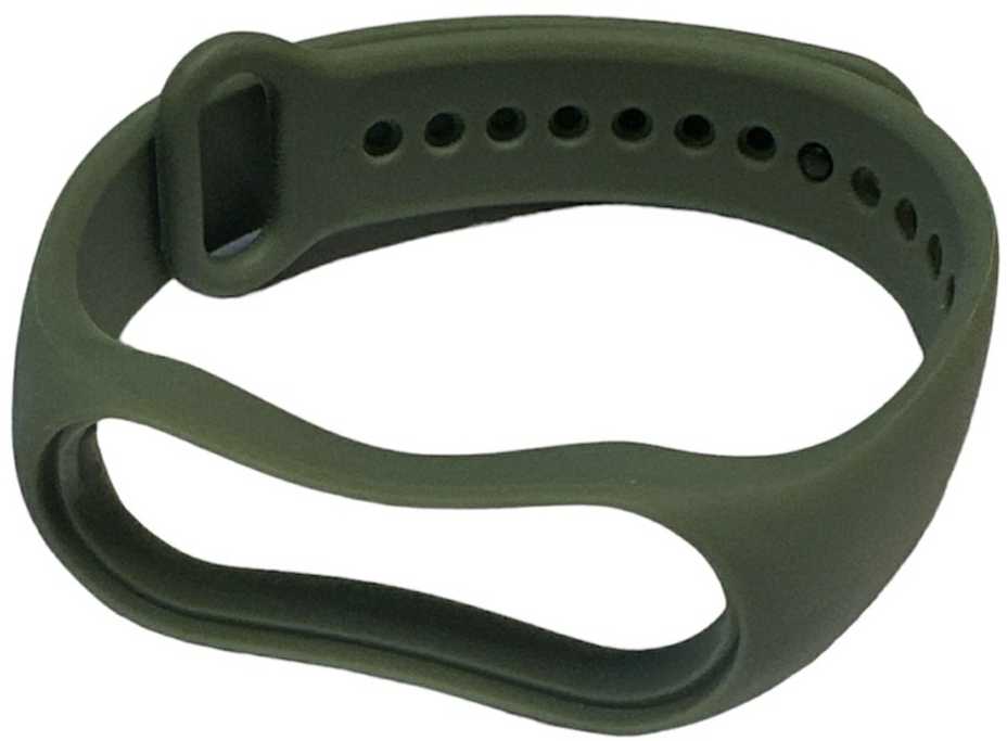 iLike iWear universalus silikoninis dirželis išmaniųjų apyrankių modeliams – SM6 SM7 SM8 (18x250mm) Haki Žalias