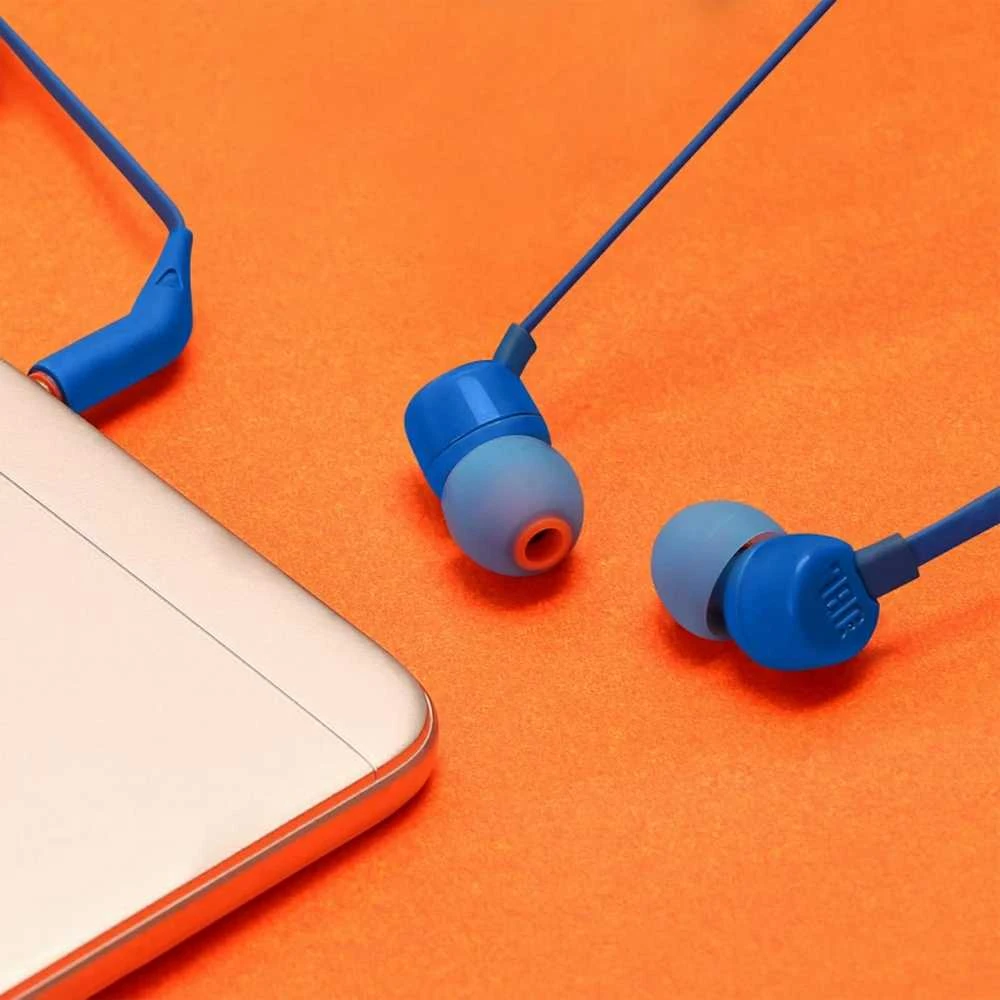 Ausinės JBL TUNE T110 Pure Bass Sound mėlynos