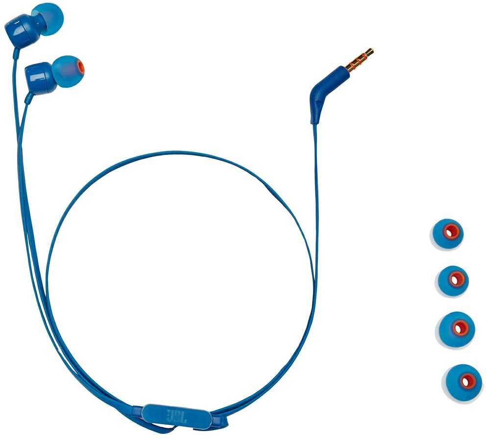 Ausinės JBL TUNE T110 Pure Bass Sound mėlynos