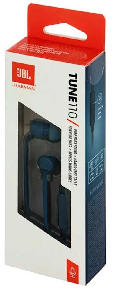 Ausinės JBL TUNE T110 Pure Bass Sound mėlynos