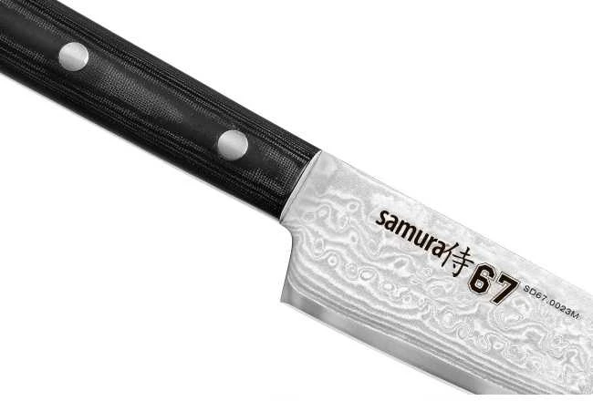Samura DAMASCUS 67 Universalus virtuvinis peilis 6,0"/150 mm iš AUS 10 Damasko plieno 61 HRC (67 sluoksniai)