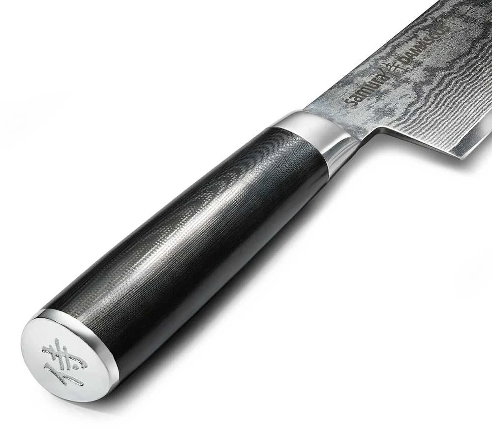 Samura DAMASCUS universalus virtuvės šefo peilis 240 mm iš AUS 10 Damasko plieno 61 HRC (67 sluoksniai)