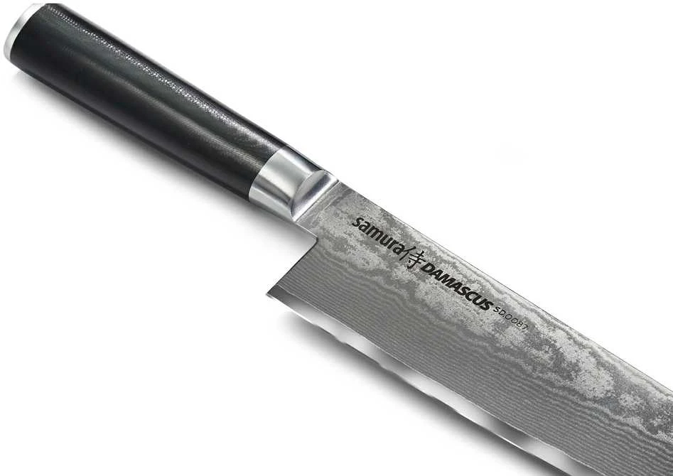 Samura DAMASCUS universalus virtuvės šefo peilis 240 mm iš AUS 10 Damasko plieno 61 HRC (67 sluoksniai)