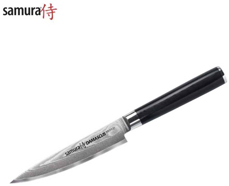 Samura DAMASCUS Universalus virtuvinis peilis 125 mm iš AUS 10 Damasko plieno 61 HRC (67 sluoksniai)
