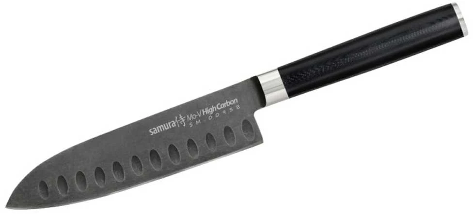 Samura MO-V Stonewash Santoku 5.4''/138mm. 59HRC. iš AUS 8 Japoniškas plienas 59 HRC