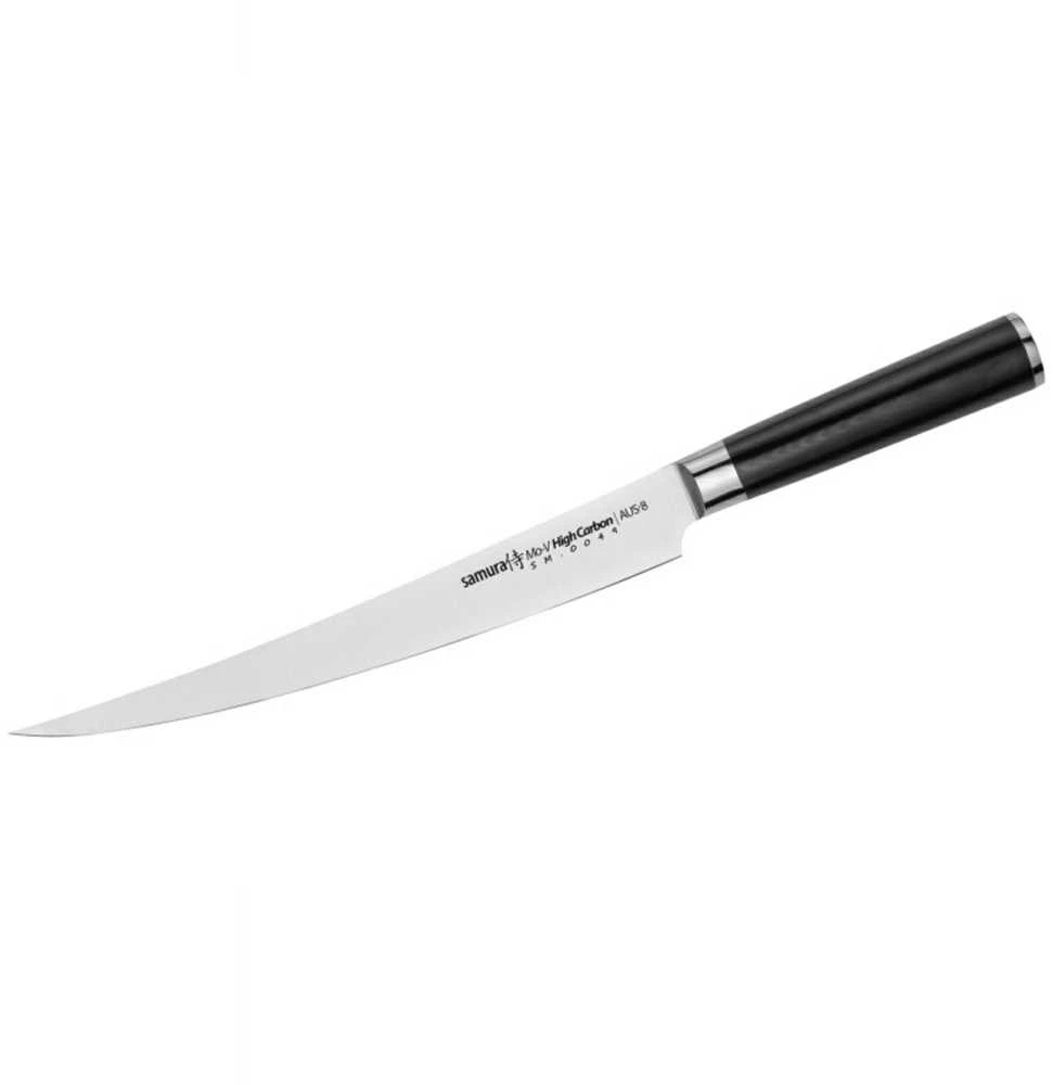 Samura MO-V virtuvės universalus ilgas pjaustymo peilis 251 mm iš AUS 8 japoniško plieno 59 HRC