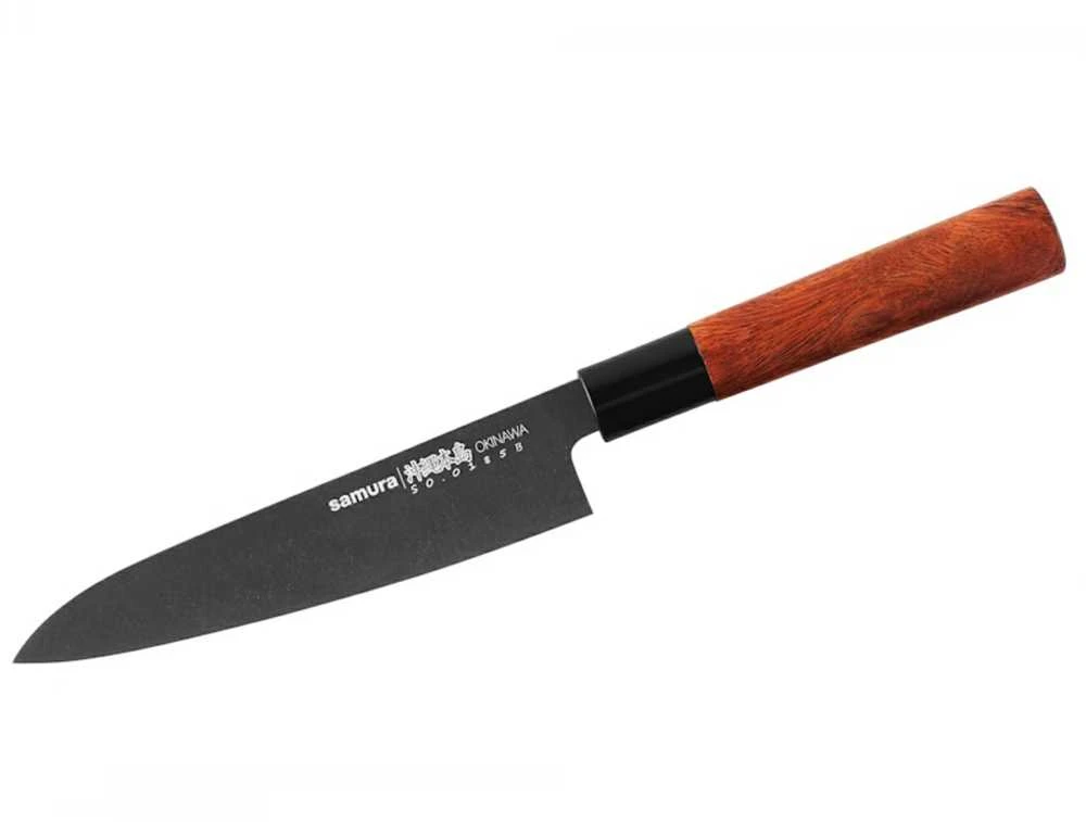 Samura Okinawa Stonewash Kitchen Gyuto peilis 170mm from AUS 8 Japanese steel 58 HRC
