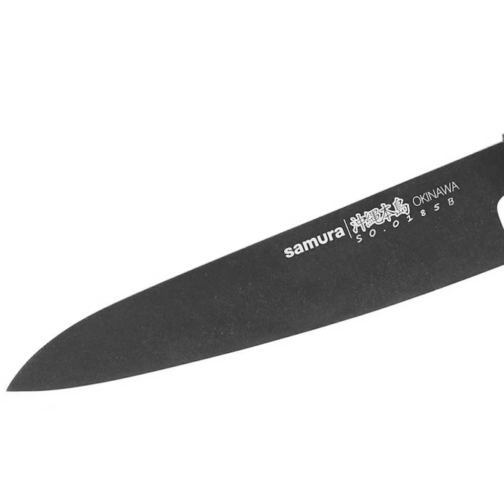 Samura Okinawa Stonewash Kitchen Gyuto peilis 170mm from AUS 8 Japanese steel 58 HRC