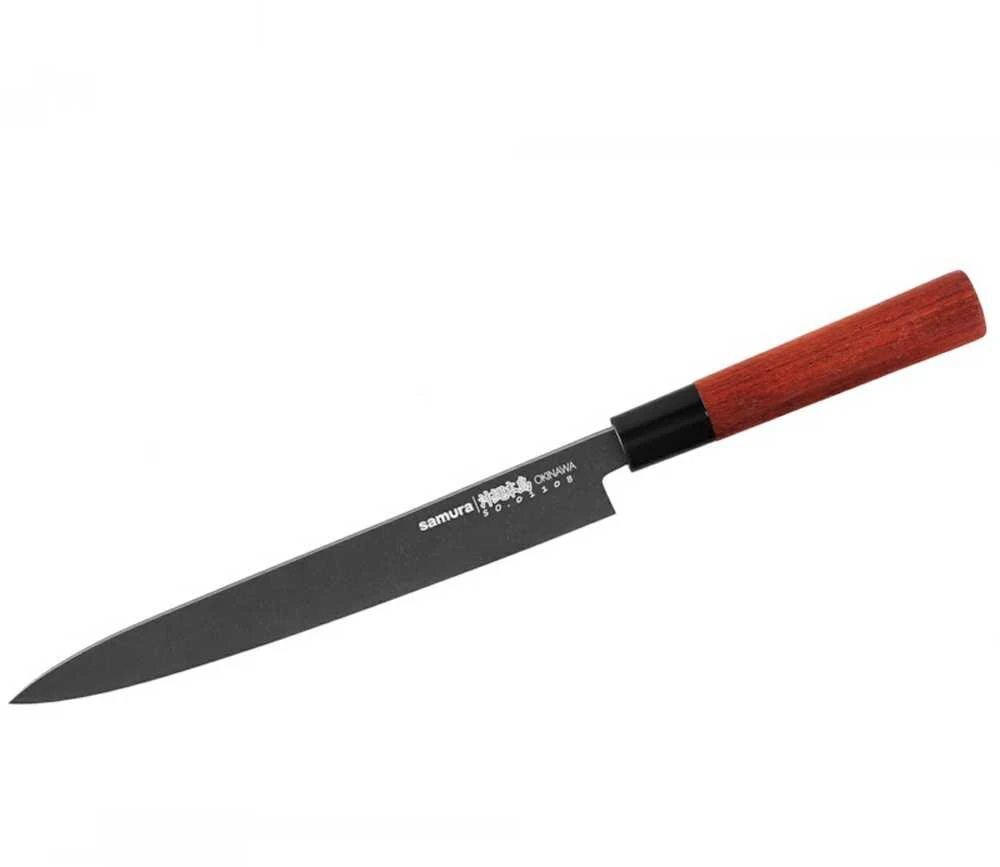 Samura Okinawa Stonewash Kitchen Yanagiba peilis 240mm from AUS 8 Japanese steel 58 HRC