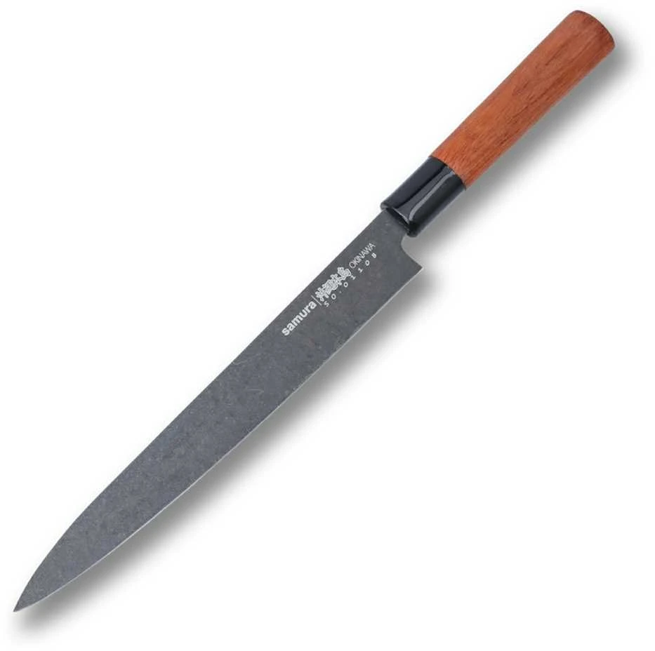 Samura Okinawa Stonewash Kitchen Yanagiba peilis 240mm from AUS 8 Japanese steel 58 HRC