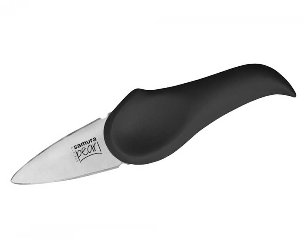 Samura Pearl Perfect Opening Oyster peilis 73mm blade from Japan steel 59 HRC Juodas