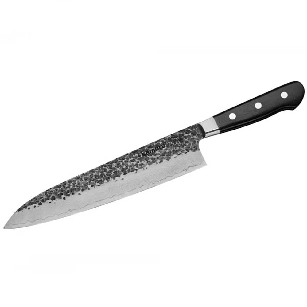 Samura Pro-S Lunar Kitchen Grand Chef's peilis 241mm Hammered Damascus Japan steel 61 HRC