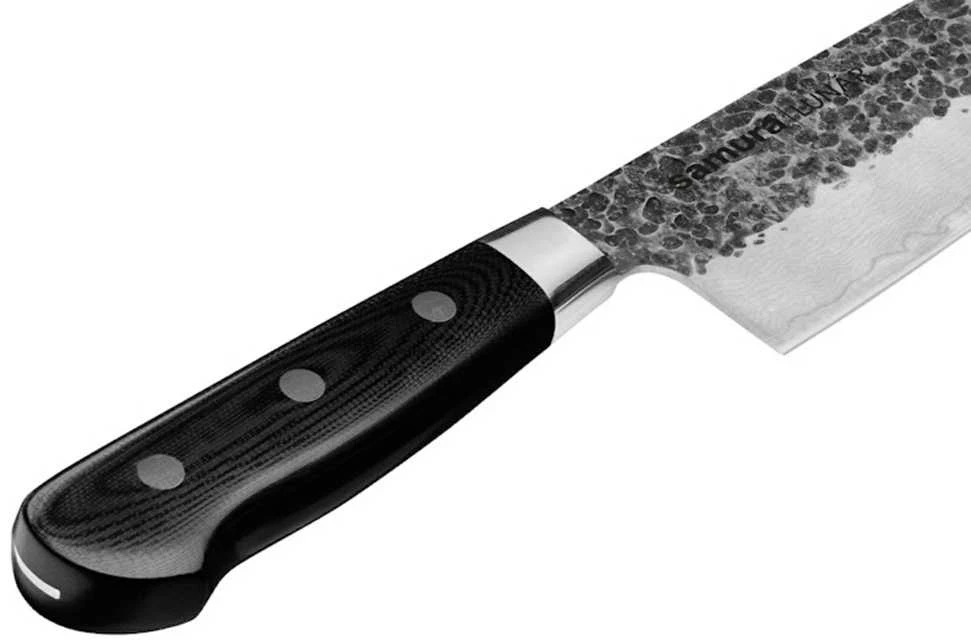 Samura Pro-S Lunar Kitchen Grand Chef's peilis 241mm Hammered Damascus Japan steel 61 HRC