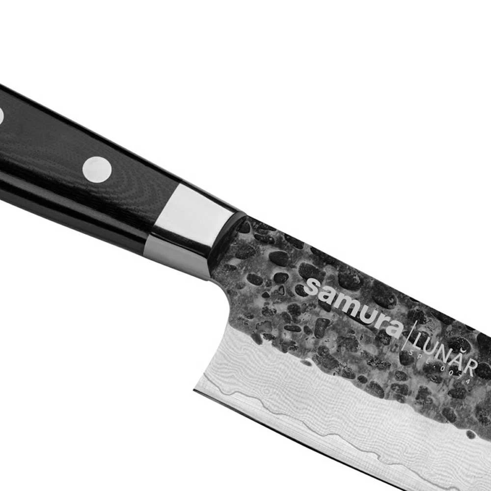 Samura Pro-S Lunar Kitchen Nakiri peilis 177mm Hammered Damascus Japan steel 61 HRC