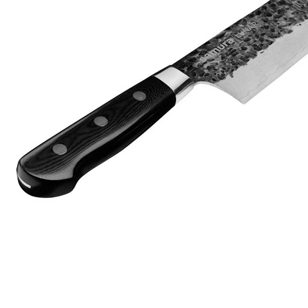 Samura Pro-S Lunar Kitchen Nakiri peilis 177mm Hammered Damascus Japan steel 61 HRC