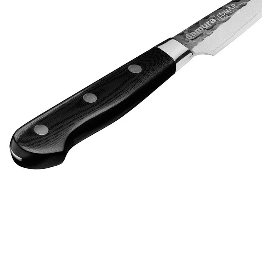 Samura Pro-S Lunar Kitchen Paring peilis 78mm blade Hammered Damascus Japan steel 61 HRC