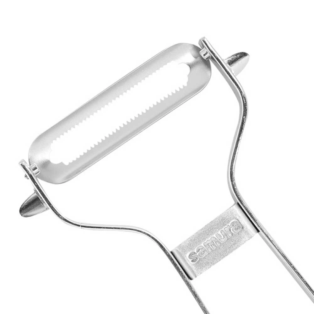 Samura Sharp & Effortless metalinis daržovių skustuvas su dantytais 61 mm peiliais iš japoniško plieno sidabro