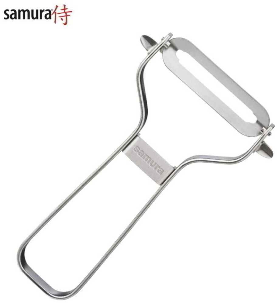 Samura Sharp & Effortless metalinis daržovių skustuvas su tiesiais 61 mm peiliais iš japoniško plieno sidabro