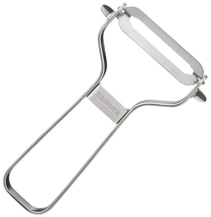 Samura Sharp & Effortless metalinis daržovių skustuvas su tiesiais 61 mm peiliais iš japoniško plieno sidabro
