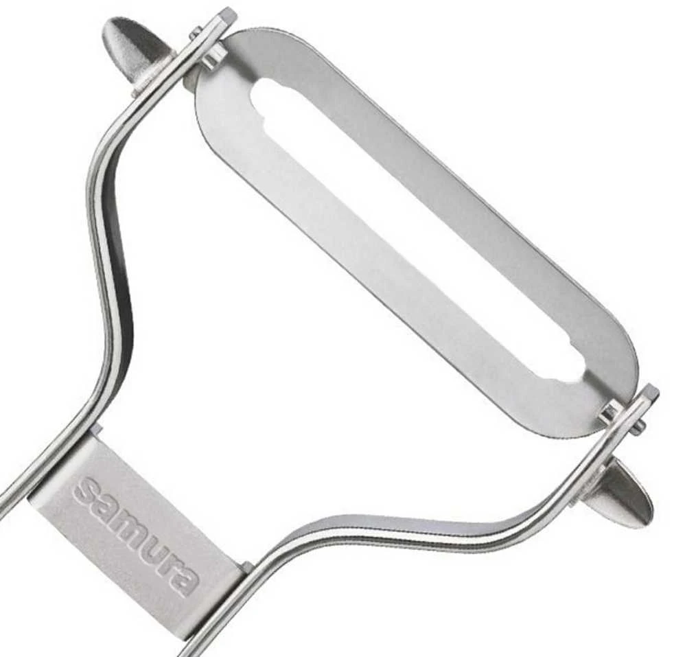 Samura Sharp & Effortless metalinis daržovių skustuvas su tiesiais 61 mm peiliais iš japoniško plieno sidabro