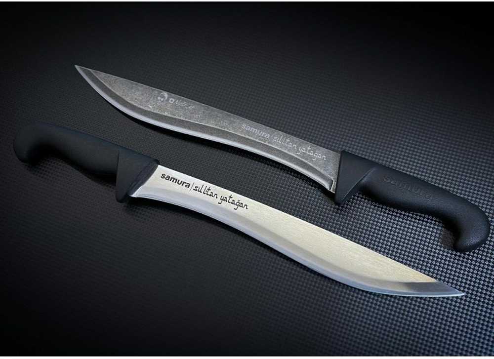 Samura SULTAN Pro Yatagan peilis with comfortable Juodas handle 301mm from AUS-8 Japan steel 59 HRC