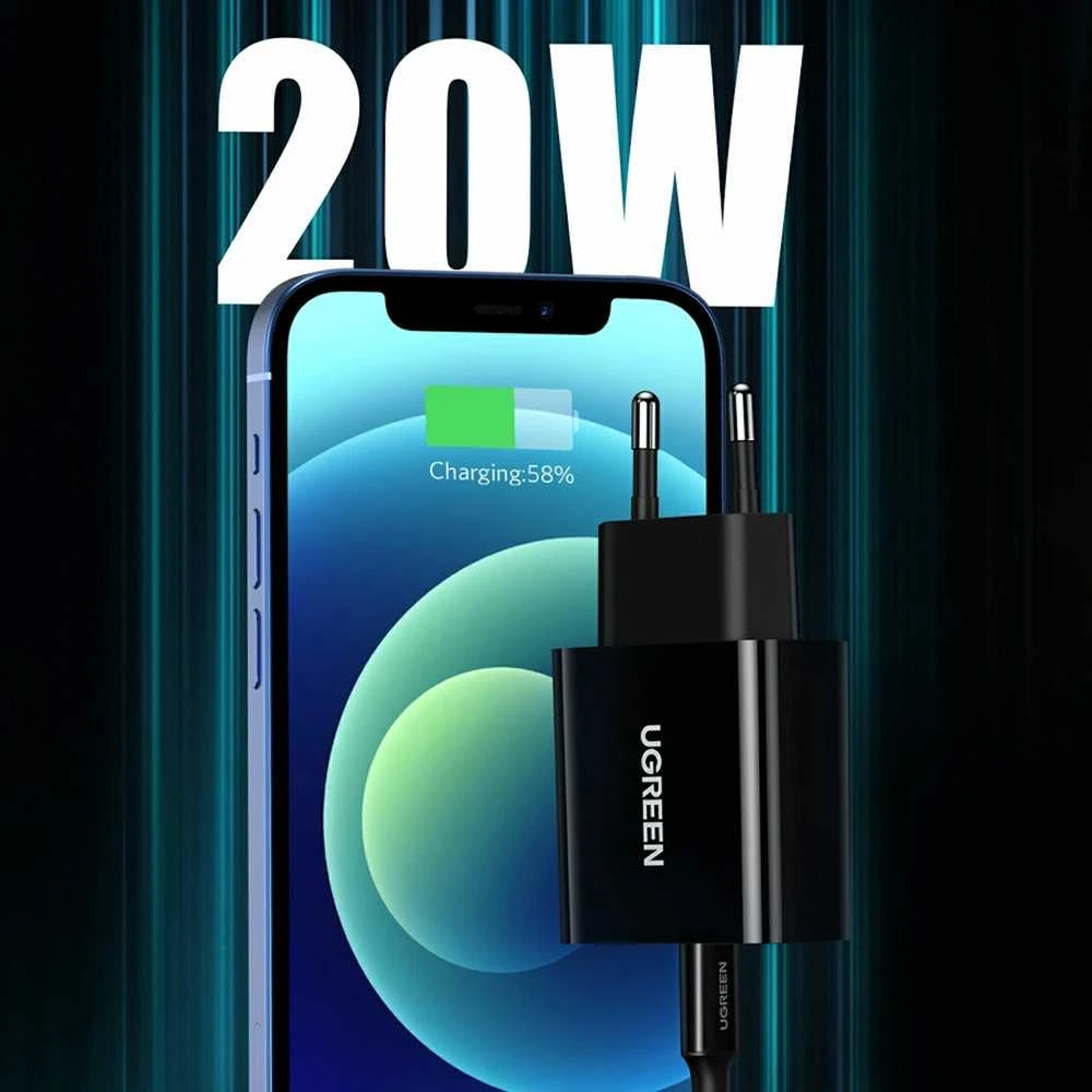 Įkroviklis Ugreen CD137 20W USB-C juodas