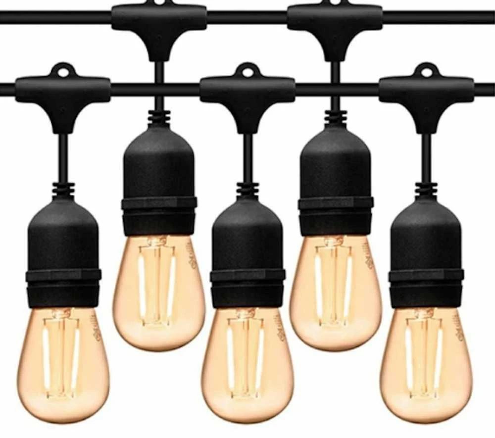 Schneider Electric Visional 03-631 nokarenā LED Dārza virtene ar 15 ligzdām / 15m / solis 1m (bez spuldzēm) melna