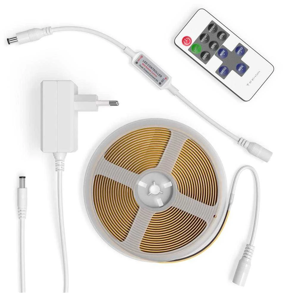 Avide LED COB juosta 33W 24V 3000K su pultu, 5m