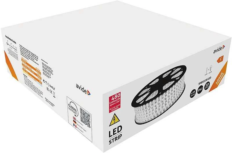 Avide LED lauko juosta 220V 4000K IP67, 50m