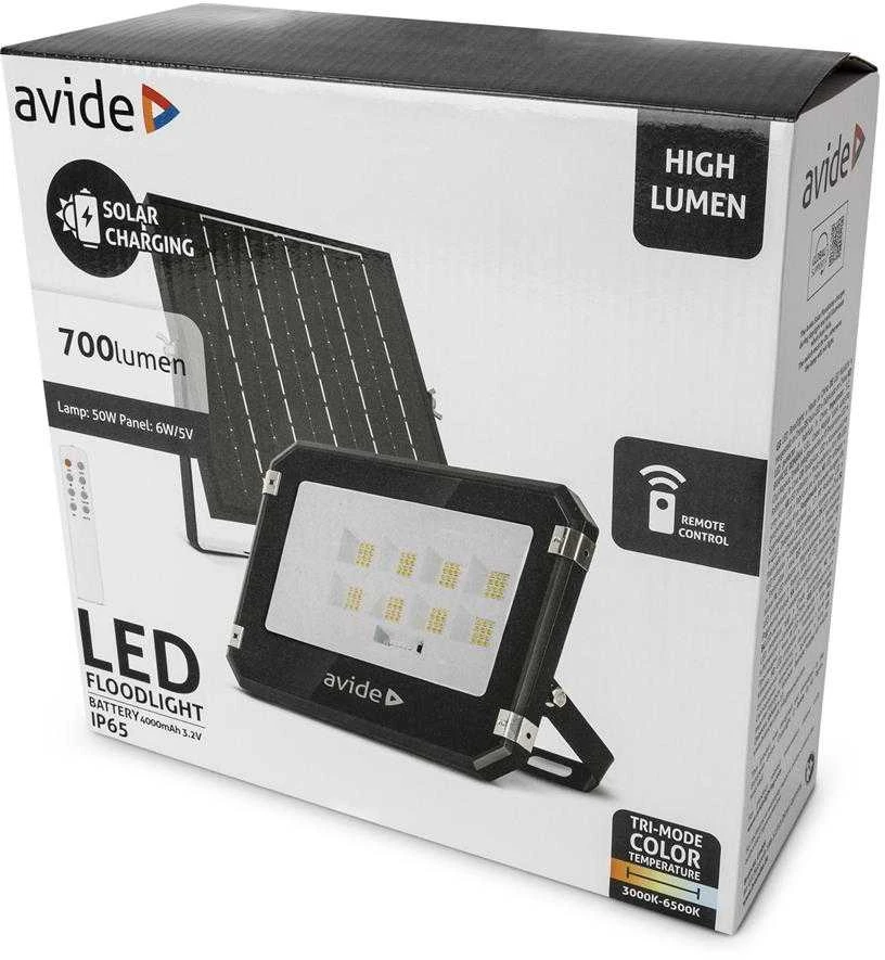 Avide LED lauko šviestuvas su saulės baterija 700lm CCT su pulteliu