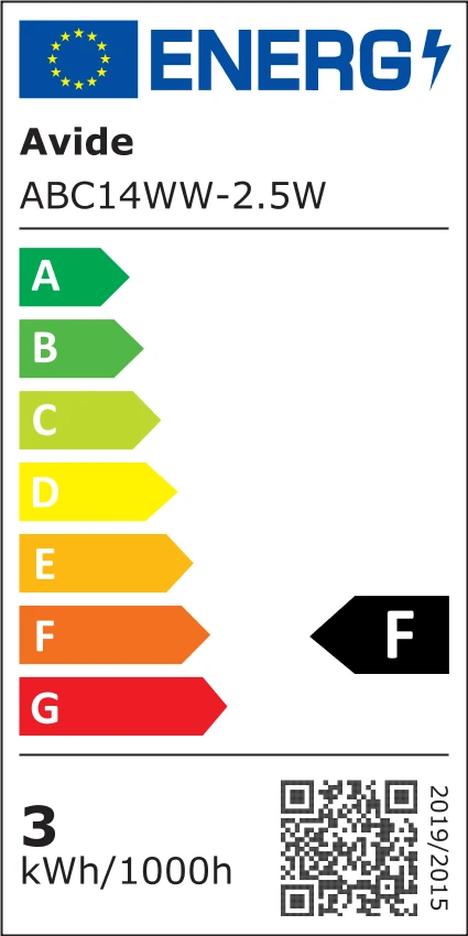 Avide LED lemputė 2.5W B35 E14 3000K 5vnt