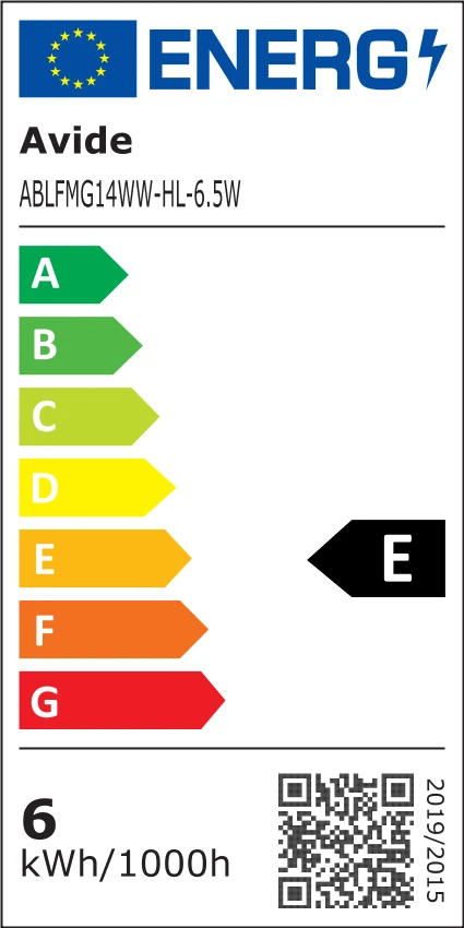 Avide LED lemputė 6.5W E14 3000K 5vnt