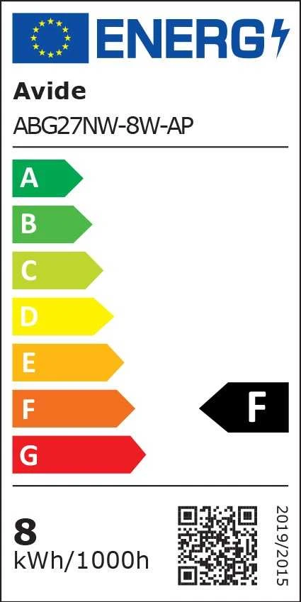 Avide LED lemputė 8W A60 E27 4000K