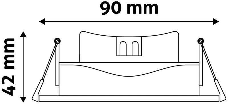 Avide LED Lubinis šviestuvas 7W 4000K 90x90mm, kvadratinis