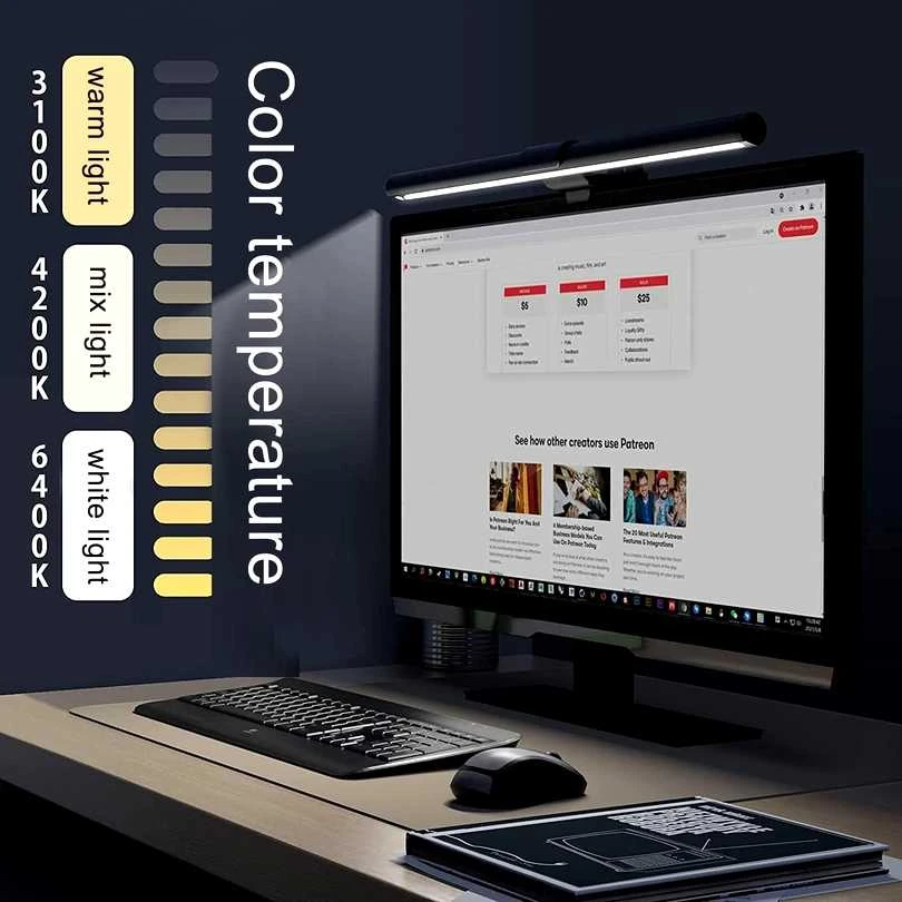 Carruzzo Avide LED monitoriaus šviestuvas 5W USB