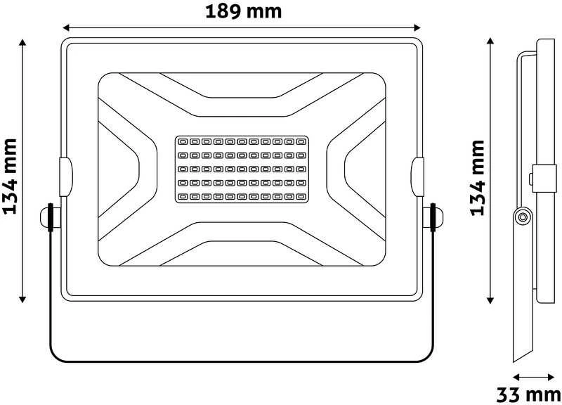 Avide LED prožektorius Slim 50W, juodas